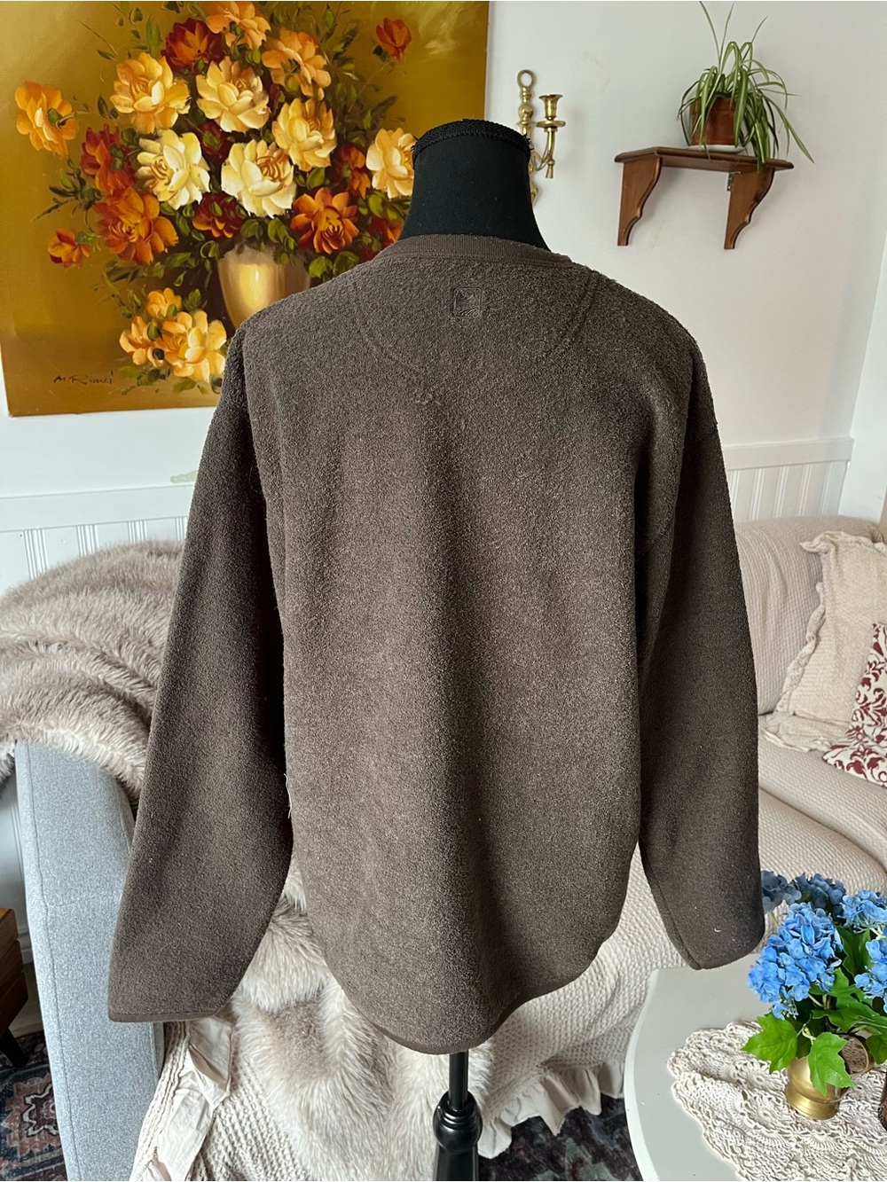 Men’s Windriver Classic Cozy Crewneck Sweater - Brown like new Size Small - Picture 4 of 9